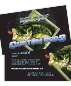 Mud Hole Custom Business Cards: Largemouth Bass Chasing Lure Gear
