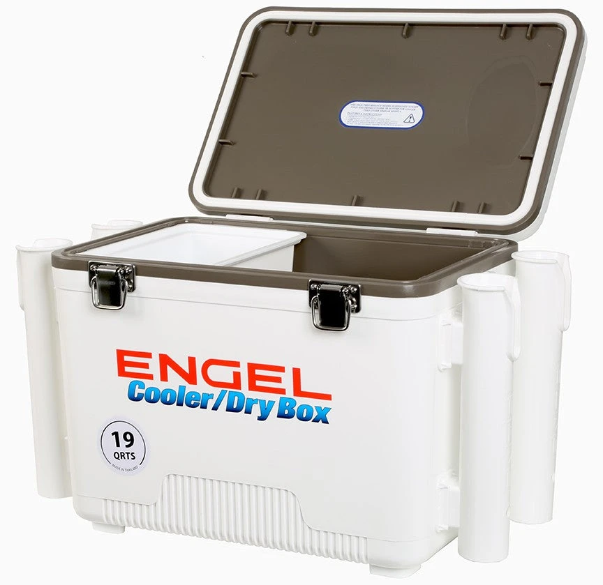 Engel USA Engel 19 Qt. Cooler/Dry Box With Rod Holders - White 4 Engel USA Engel 19 Qt. Cooler/Dry Box With Rod Holders - White