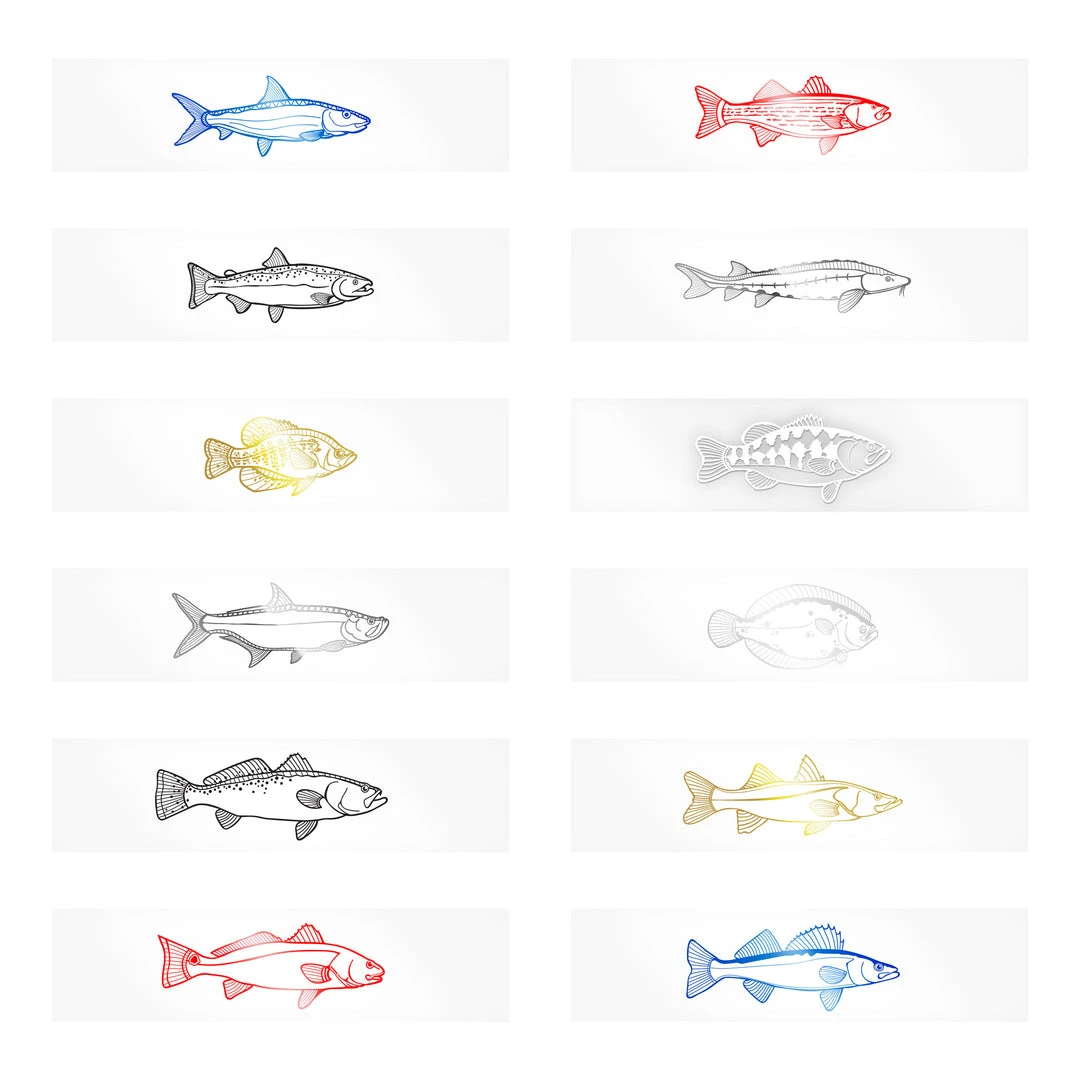 CRB Monochrome Gamefish Rod Decals - Freshwater & Inshore 3 CRB Monochrome Gamefish Rod Decals - Freshwater & Inshore