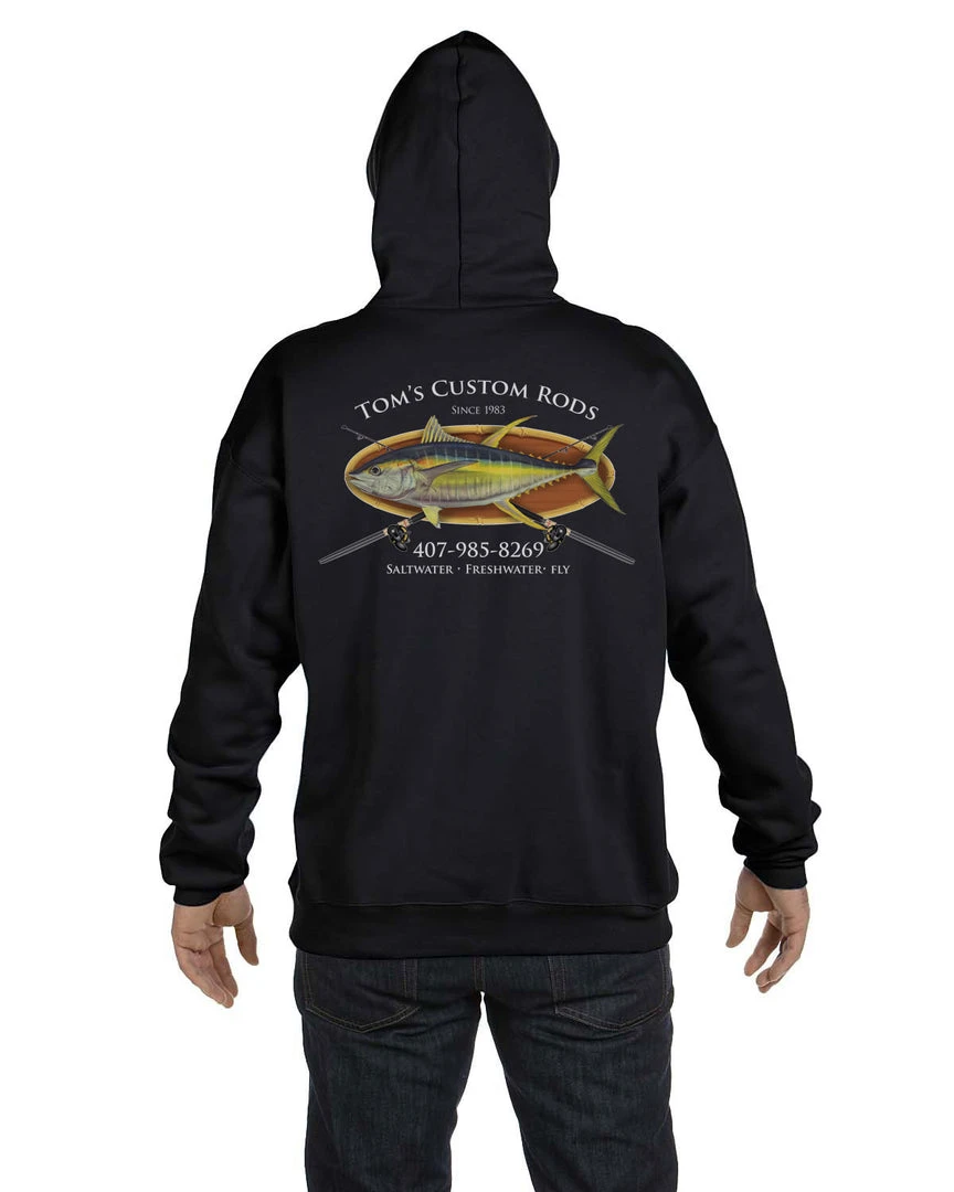 Mud Hole Custom Hoodie: Bamboo Frame With Crossing Rods Gear 9 Mud Hole Custom Hoodie: Bamboo Frame With Crossing Rods Gear