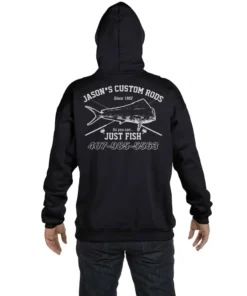 Mud Hole Gear Custom Hoodie: Vintage Distressed Fish And Rods