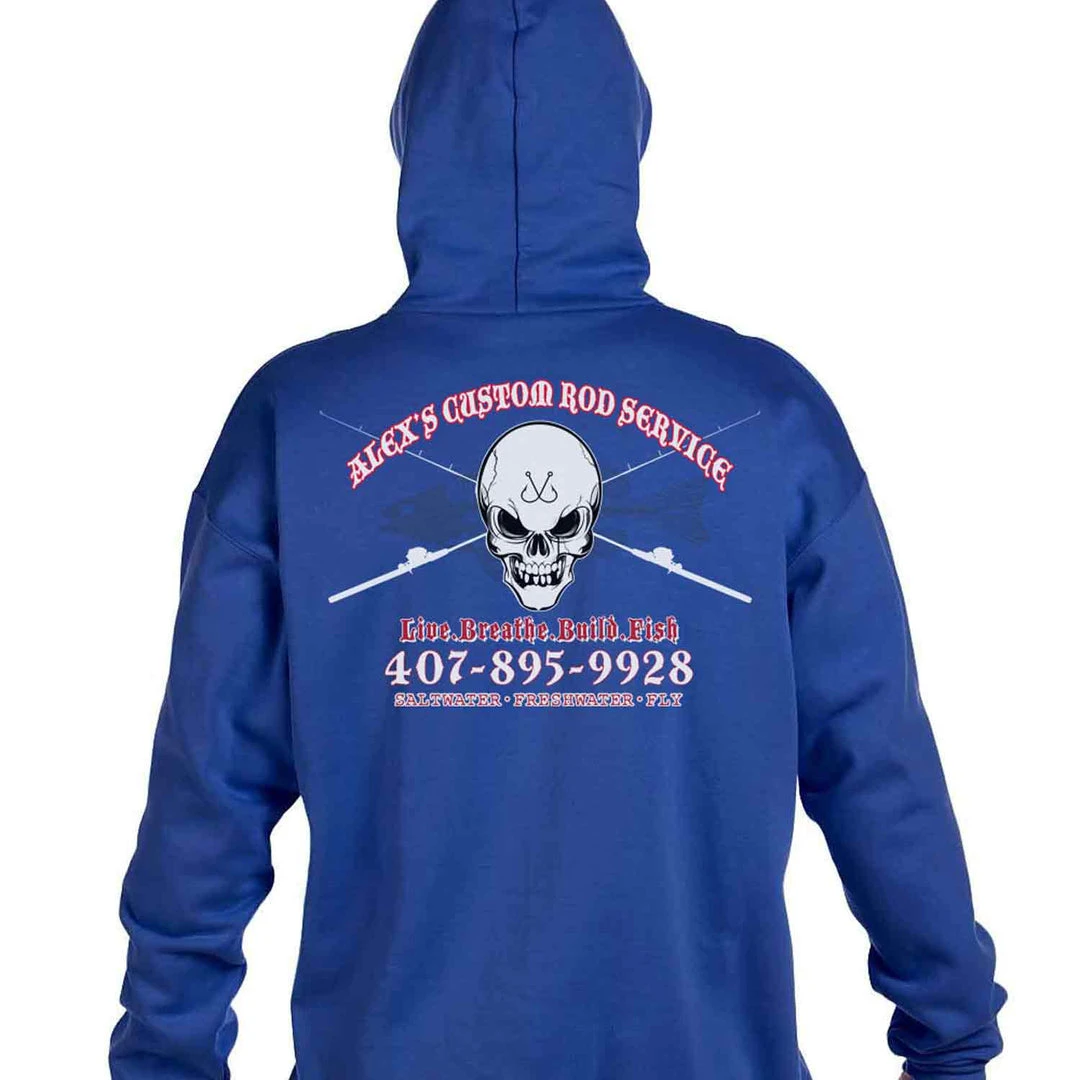 Mud Hole Custom Hoodie: Skull With Crossing Rods 3 Mud Hole Custom Hoodie: Skull With Crossing Rods