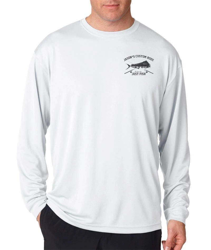 Mud Hole Gear Long-Sleeve Mesh Performance Tee: Vintage Distressed Fish And Rods 8 Mud Hole Gear Long-Sleeve Mesh Performance Tee: Vintage Distressed Fish And Rods