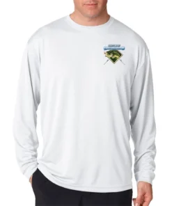 Mud Hole Long-Sleeve Mesh Performance Tee: Largemouth Bass Chasing Lure