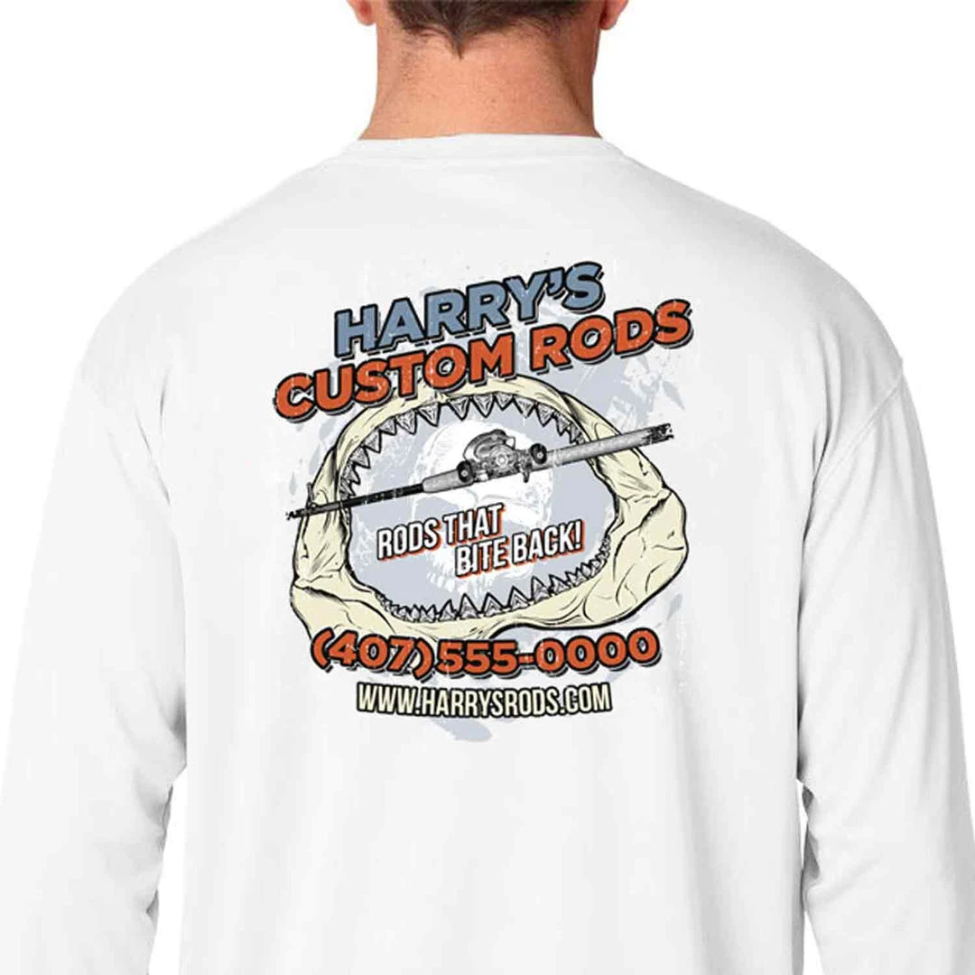 Mud Hole Gear Custom Long-Sleeve Mesh Performance Tee: Shark Jaws 3 Mud Hole Gear Custom Long-Sleeve Mesh Performance Tee: Shark Jaws