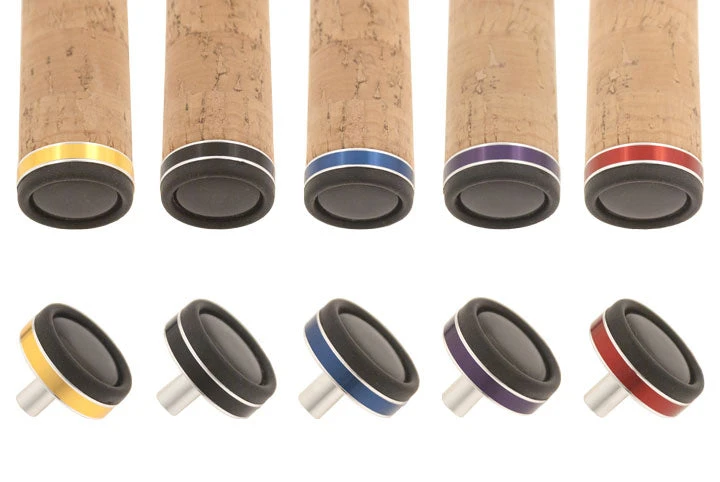 CRB Rubber Butt Cap With Designer Aluminum Trim Components 4 CRB Rubber Butt Cap With Designer Aluminum Trim Components