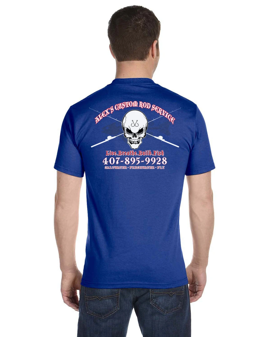 Mud Hole Custom T-Shirt: Skull With Crossing Rods Gear 10 Mud Hole Custom T-Shirt: Skull With Crossing Rods Gear