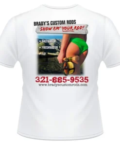 Mud Hole Gear Custom T-Shirt: Show'Em Your Rod (Female Fly Angler)