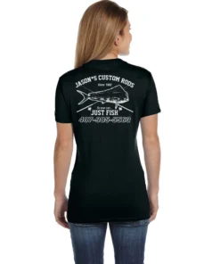 Mud Hole Women's Custom T-Shirt: Vintage Distressed Fish And Rods Gear