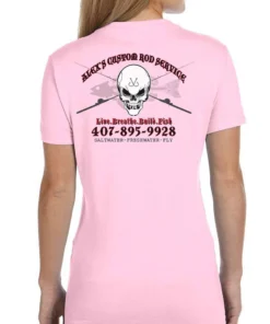 Mud Hole Women's Custom T-Shirt: Skull With Crossing Rods Gear
