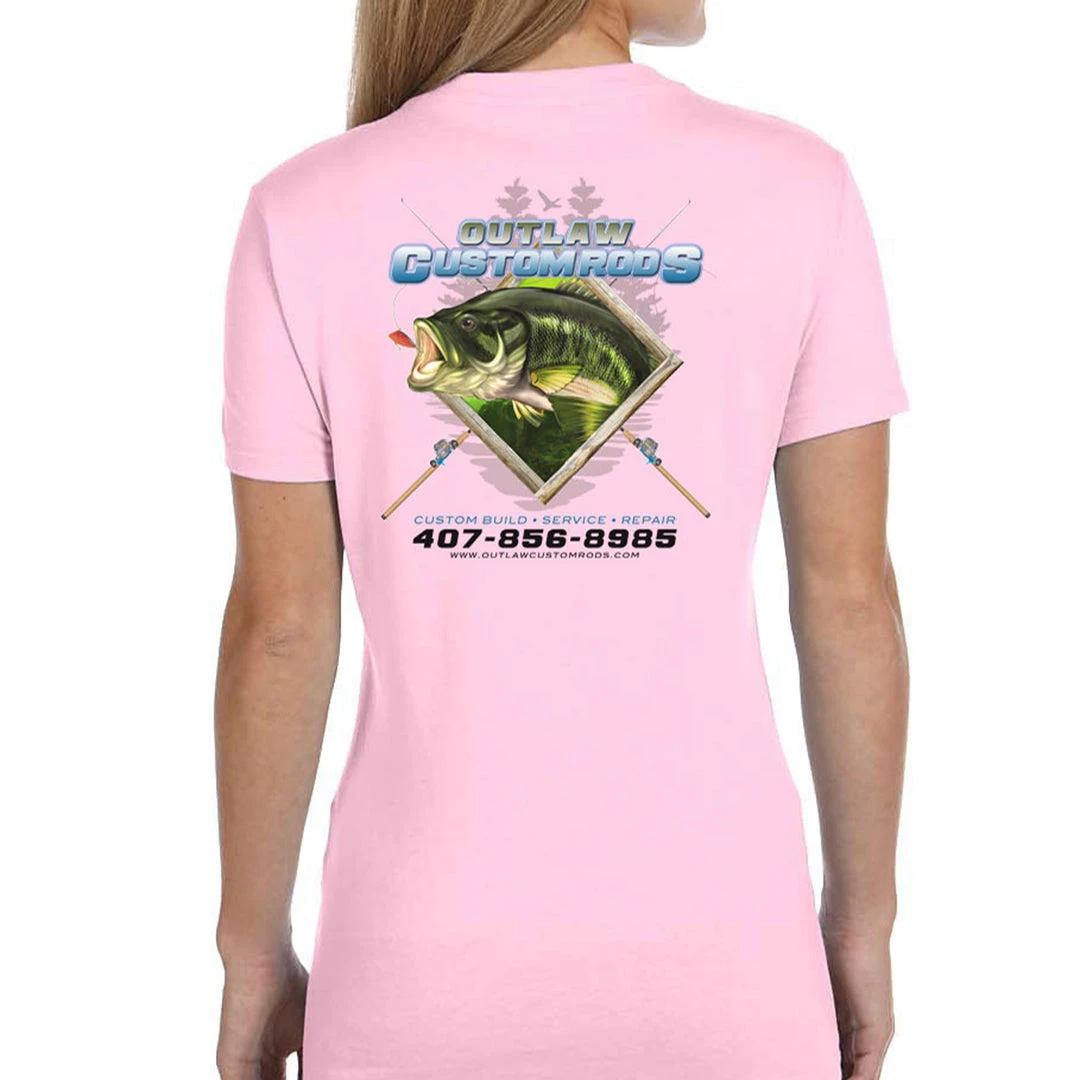 Mud Hole Gear Women's Custom T-Shirt: Largemouth Bass Chasing Lure 3 Mud Hole Gear Women's Custom T-Shirt: Largemouth Bass Chasing Lure