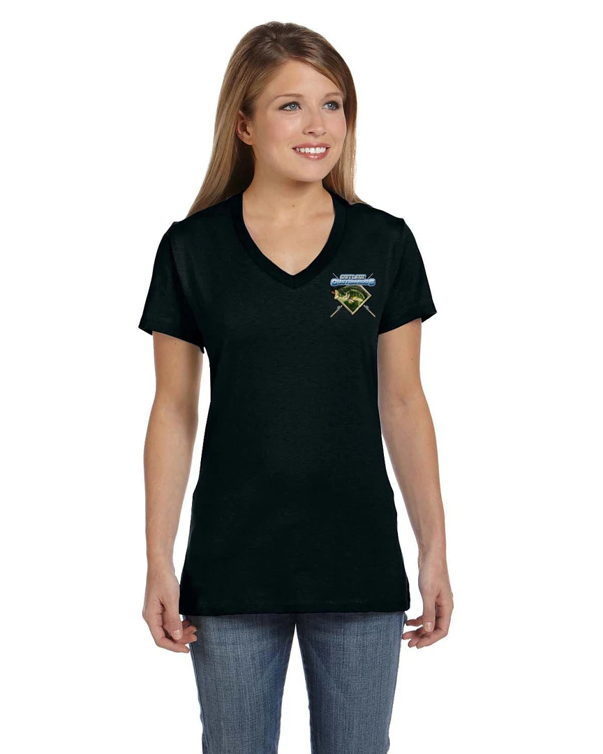 Mud Hole Gear Women's Custom T-Shirt: Largemouth Bass Chasing Lure 9 Mud Hole Gear Women's Custom T-Shirt: Largemouth Bass Chasing Lure
