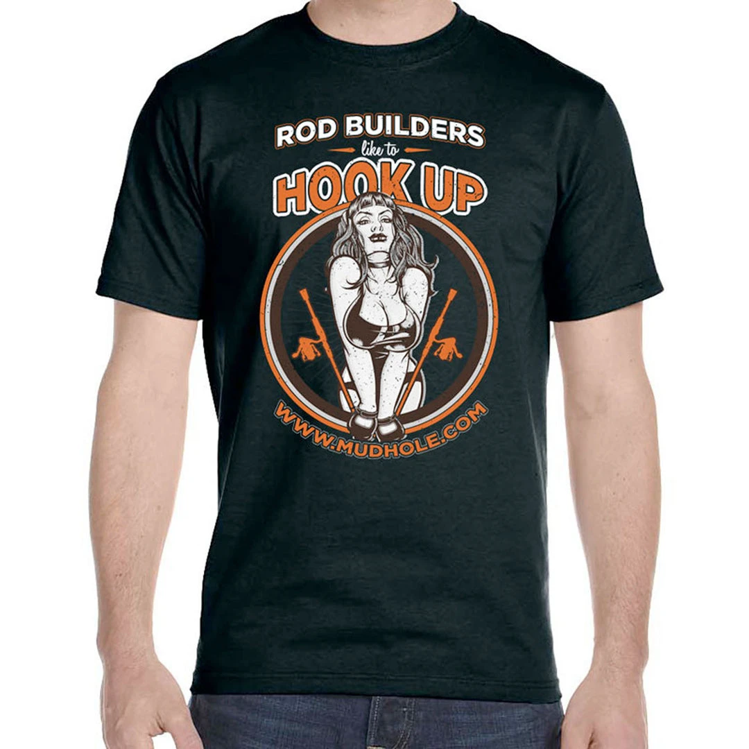 Mud Hole 'Rod Builders Hook Up' Pinup Girl Tee Gear 3 Mud Hole 'Rod Builders Hook Up' Pinup Girl Tee Gear